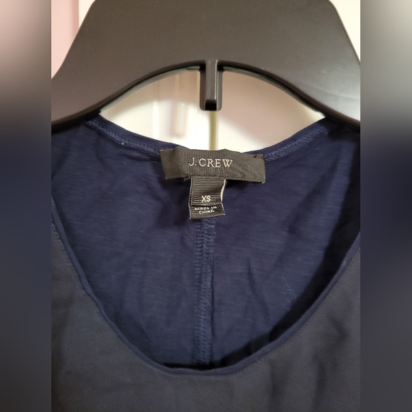 Womens J. Crew Navy Blue Sequin-Trim Sleeveless Tank Top Blouse - XS- Cocktail - Picture 2 of 3